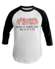 Husband Crazy Pigs Baseball Tee tile