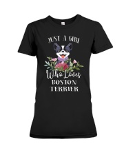 Boston Terrier Christmas 20 Premium Fit Ladies Tee tile