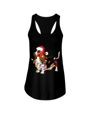 Basset Hound Christmas 13 Ladies Flowy Tank tile