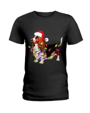 Basset Hound Christmas 13 Ladies T-Shirt tile