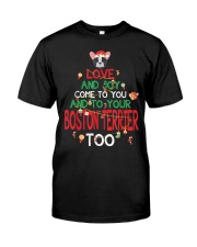 Boston Terrier Christmas 12 Classic T-Shirt front