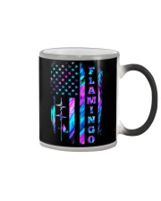 Flamingo flag Heart Color Changing Mug tile