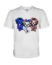 Shih Tzu America V-Neck T-Shirt tile