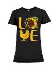 Love Sunflower Chicken Premium Fit Ladies Tee tile