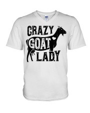 Crazy Goat Lady V-Neck T-Shirt tile