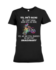 T-Shirt Motocross Yes she is racing Premium Fit Ladies Tee tile