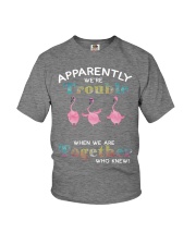 Tee2n1 Funny Flamingo We're Trouble Together Shirt Youth T-Shirt tile
