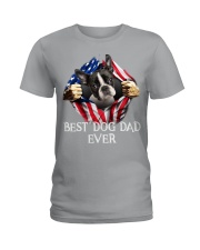 Boston Terrier-Dog Flag-Dad Ladies T-Shirt tile