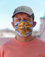 Pomeranian-Art-Blue Mask Cloth face mask aos-face-mask-lifestyle-06