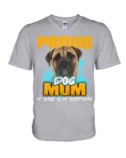 Bullmastiff-Proud Dog Mom V-Neck T-Shirt tile