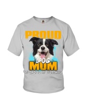 Border Collie-Proud Dog Mom Youth T-Shirt tile