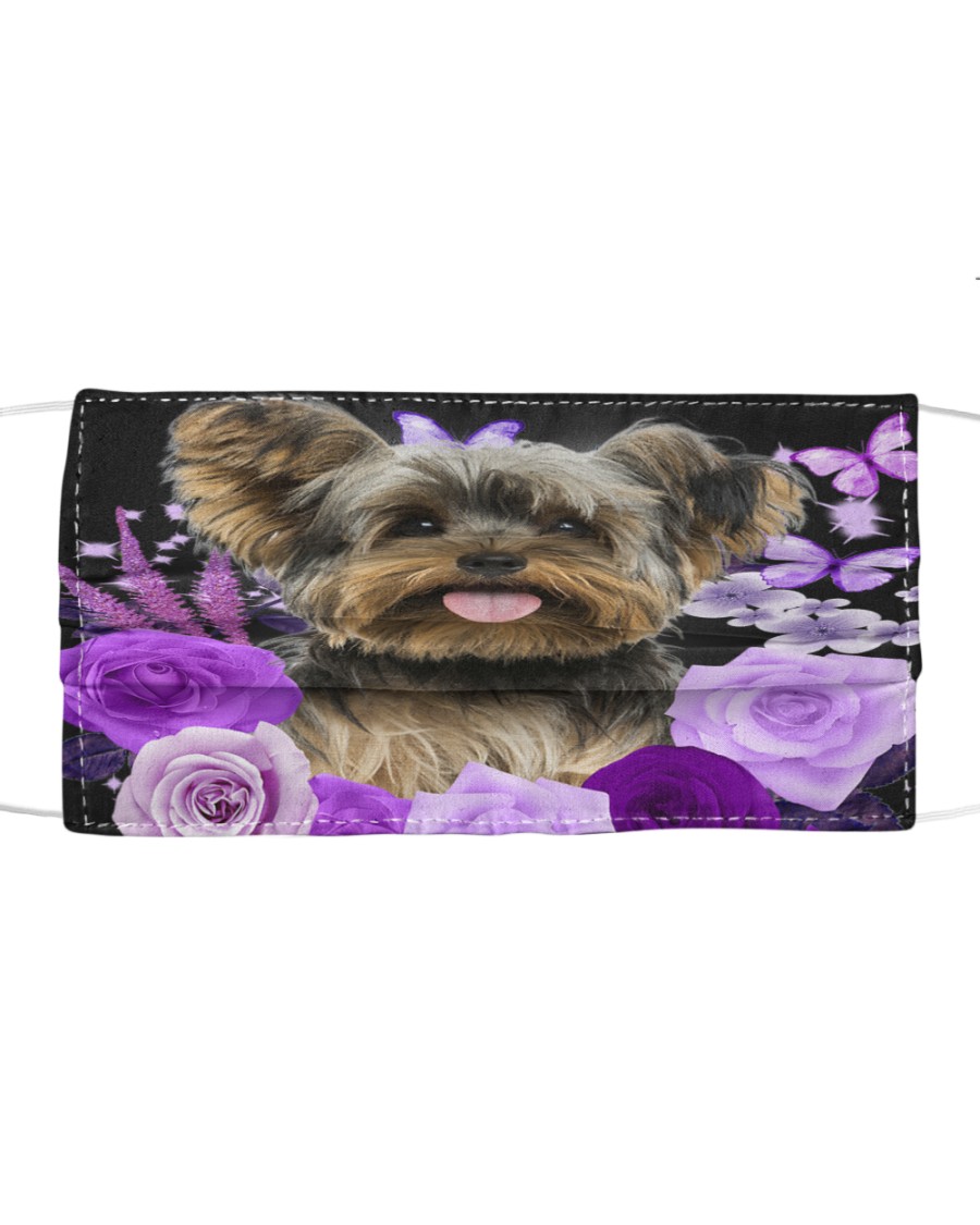 Yorkshire Terrier-Face Mask-Purple Cloth face mask