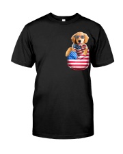 Golden Retriever-Flag Pocket Classic T-Shirt front
