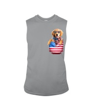 Golden Retriever-Flag Pocket Sleeveless Tee tile