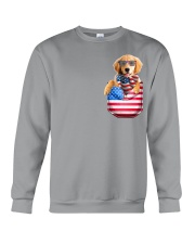 Golden Retriever-Flag Pocket Crewneck Sweatshirt tile