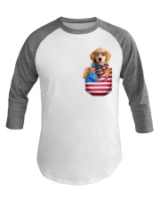 Golden Retriever-Flag Pocket Baseball Tee tile