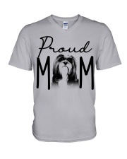 Lhasa Apso-Proud Mom V-Neck T-Shirt tile