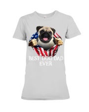 Pug-Dog Flag-Dad Premium Fit Ladies Tee tile
