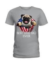 Pug-Dog Flag-Dad Ladies T-Shirt tile