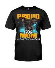 Greyhound-Proud Dog Mom Classic T-Shirt front