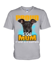 Greyhound-Proud Dog Mom V-Neck T-Shirt tile