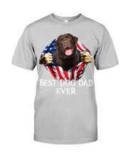 Labrador-Chocolate-Dog Flag-Dad Classic T-Shirt tile