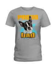 Boston Terrier-Proud Dog Dad Ladies T-Shirt tile