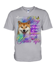 Shiba Inu-Bless You V-Neck T-Shirt tile