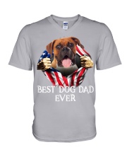Boxer-Dog Flag-Dad V-Neck T-Shirt tile