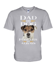 Parson Russell Terrier-Dad And Dog V-Neck T-Shirt tile