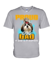 Shih Tzu-Proud Dog Dad V-Neck T-Shirt tile