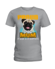Pug-Proud Dog Mom Ladies T-Shirt tile