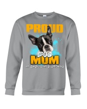Boston Terrier-Proud Dog Mom Crewneck Sweatshirt tile