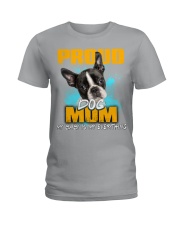 Boston Terrier-Proud Dog Mom Ladies T-Shirt tile