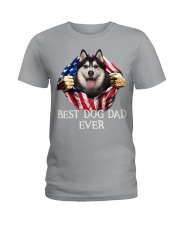 Husky-Dog Flag-Dad Ladies T-Shirt tile
