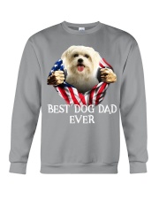 Maltese-Dog Flag-Dad Crewneck Sweatshirt tile