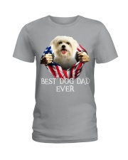 Maltese-Dog Flag-Dad Ladies T-Shirt tile