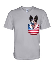 Papillon-02-Flag Pocket V-Neck T-Shirt tile