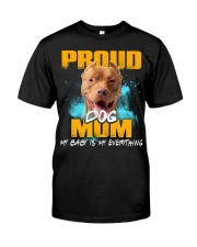 Pitbull-Proud Dog Mom Classic T-Shirt front