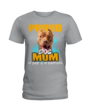 Pitbull-Proud Dog Mom Ladies T-Shirt tile