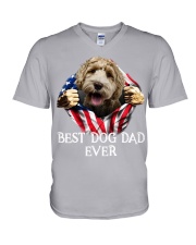 Labradoodle-Dog Flag-Dad V-Neck T-Shirt tile