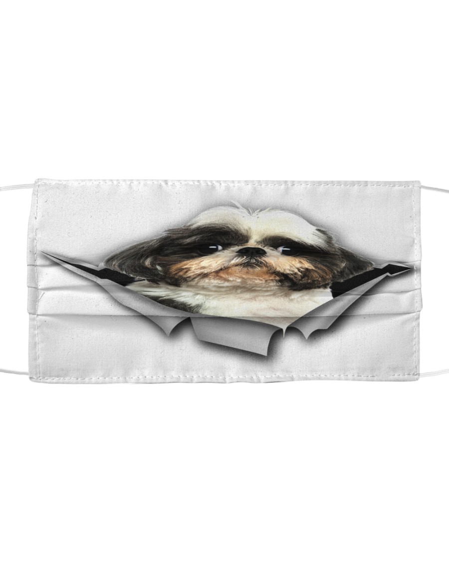 Shih Tzu-Face Mask-Torn Cloth face mask