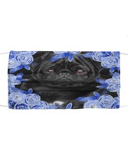 Pug-Black-Blue Mask Cloth face mask front