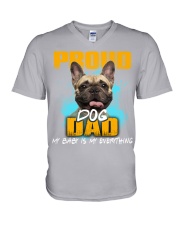French Bulldog-03-Proud Dog Dad V-Neck T-Shirt tile