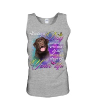 Labrador-Chocolate-Bless You Unisex Tank tile