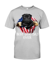 Pug-Black-Dog Flag-Dad Classic T-Shirt tile