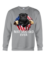 Pug-Black-Dog Flag-Dad Crewneck Sweatshirt tile