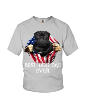 Pug-Black-Dog Flag-Dad Youth T-Shirt tile