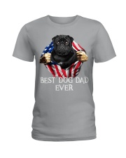 Pug-Black-Dog Flag-Dad Ladies T-Shirt tile