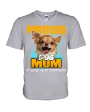 Chihuahua-02-Proud Dog Mom V-Neck T-Shirt tile